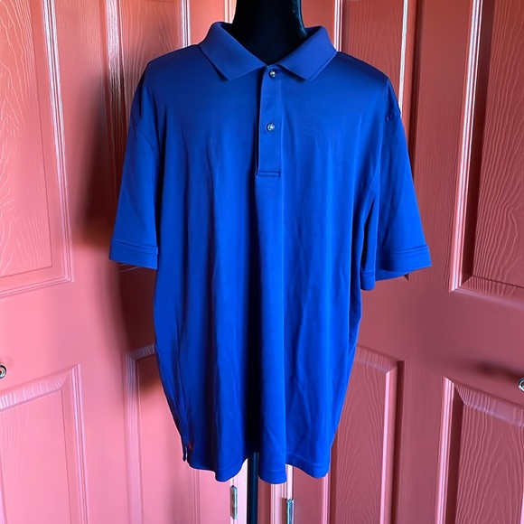 Men’s UNTUCKit Wrinkle-Free Damaschino Polo Ribbed Collar Short Sleeves Navy XXL - Picture 1 of 9